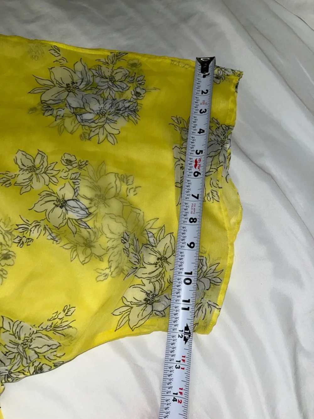 Abercrombie & Fitch Yellow Floral Swim Coverup Tie Front Kimono Style Sleeves
